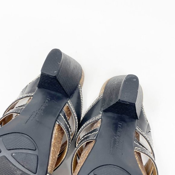 Naturalizer Womens Black Vegan Leather Heel Slip on Sandal Size 8 - Picture 10 of 11